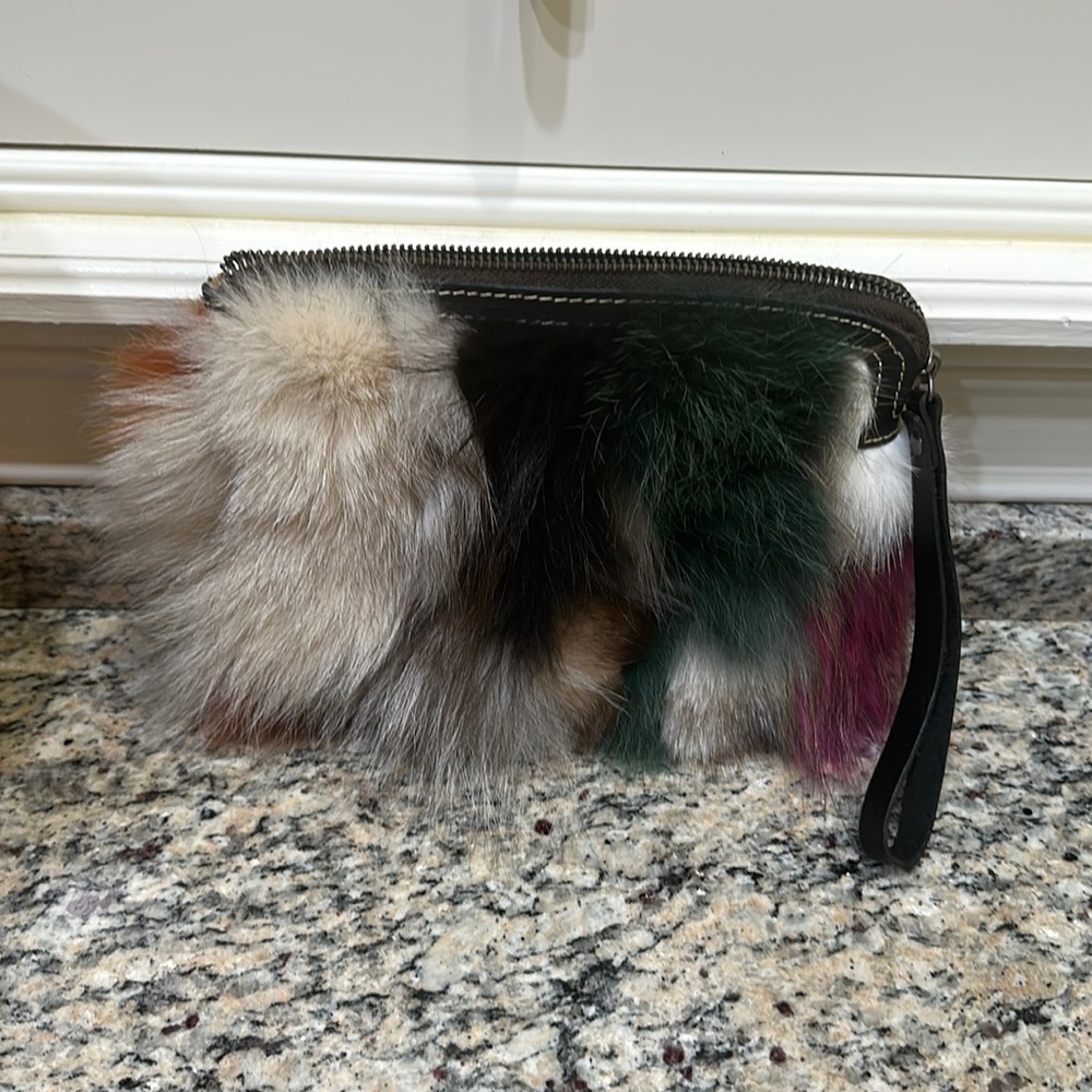Patricia Nash Italian leather wristlet fur bag! Brand new with tags
